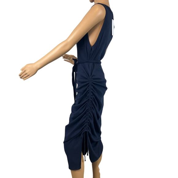 Michael Stars Plus Size Hope Midi Dress Ultra Rib Admiral Blue 2X NWT Stretchy - Picture 2 of 9